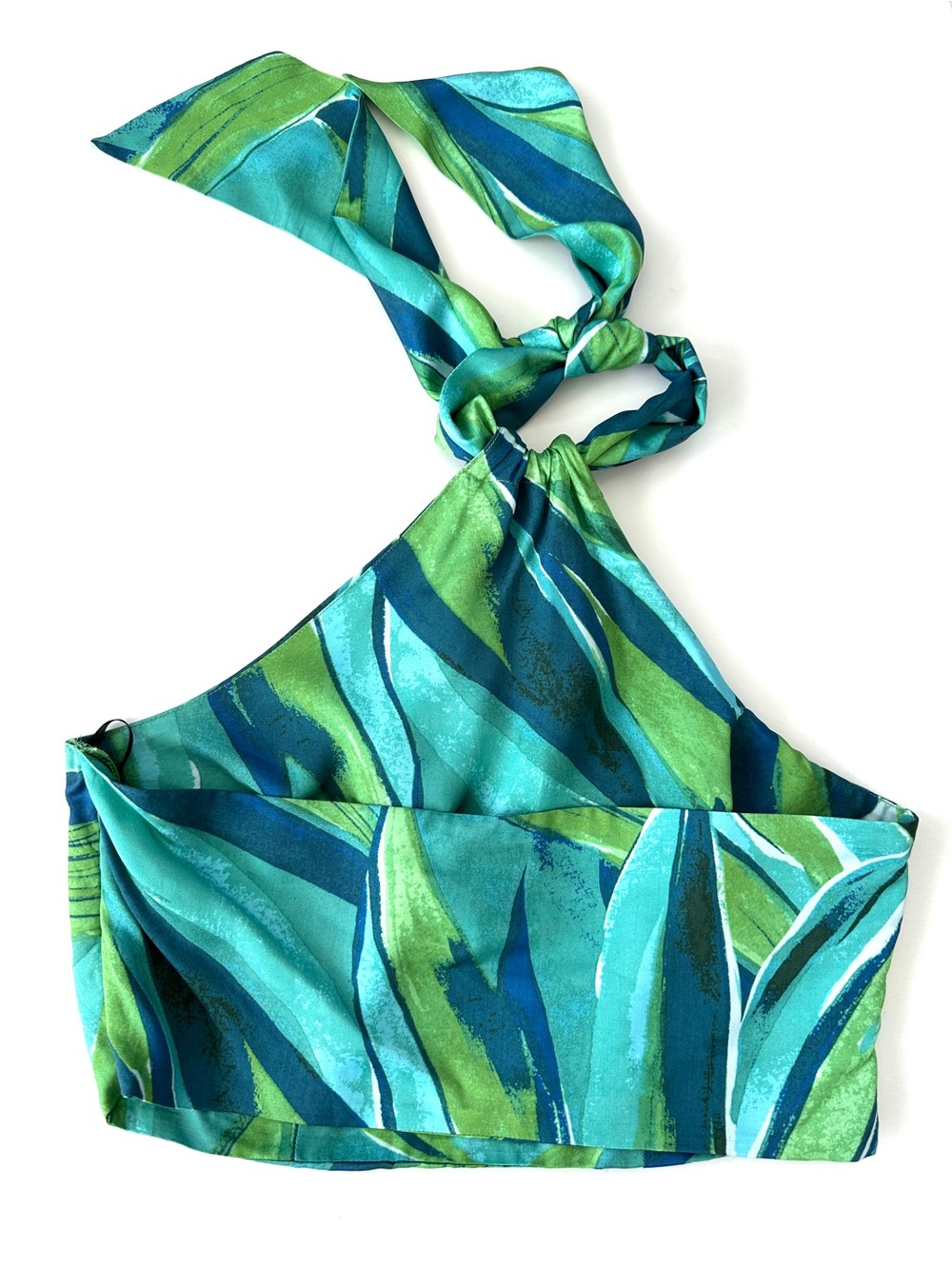 H&M Green and Teal Striped Halter Top, Cropped - Picture 8 of 11